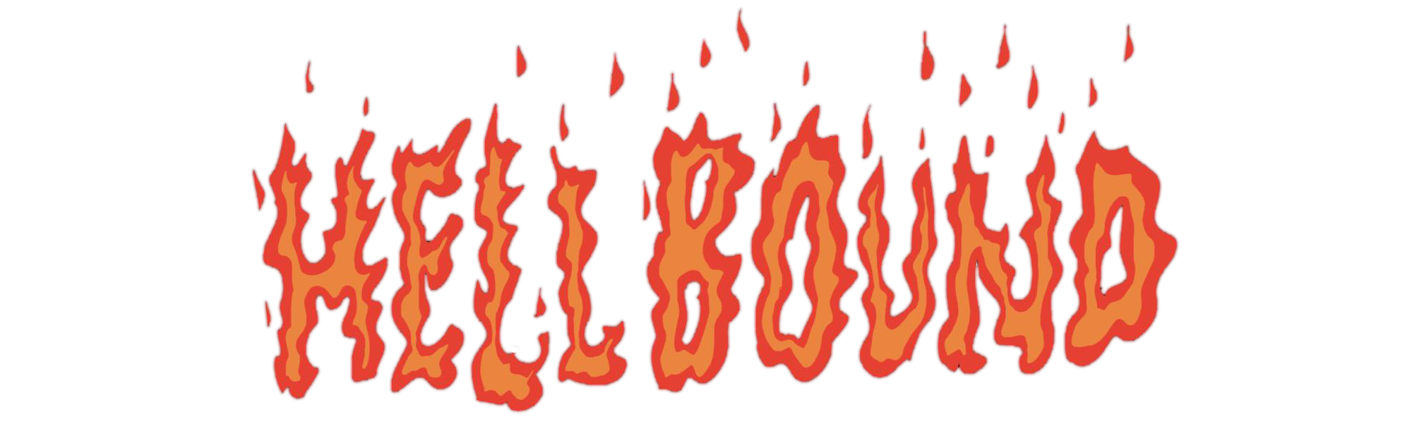 Flaming Hellbound Text with Grim Reaper